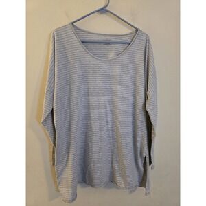 Sundance Gray Women's Size‎ Large Gray Striped Oversized Long Sleeve Tunic Top
